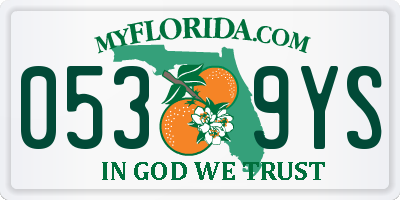 FL license plate 0539YS