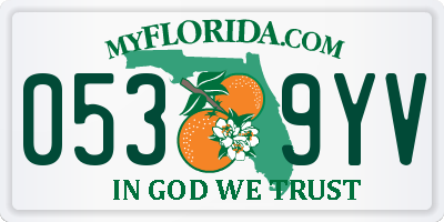 FL license plate 0539YV