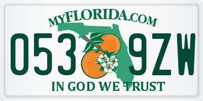 FL license plate 0539ZW