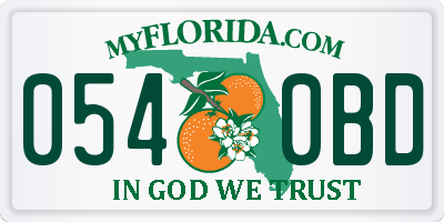 FL license plate 0540BD