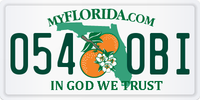 FL license plate 0540BI