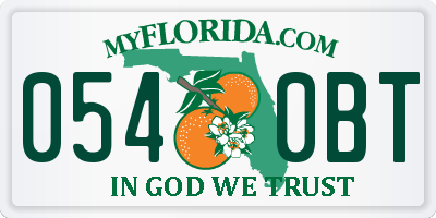 FL license plate 0540BT