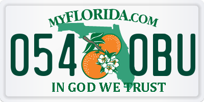 FL license plate 0540BU