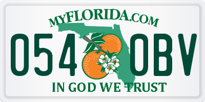 FL license plate 0540BV
