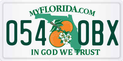 FL license plate 0540BX