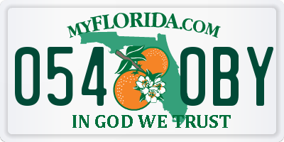 FL license plate 0540BY