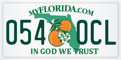 FL license plate 0540CL