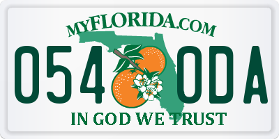 FL license plate 0540DA