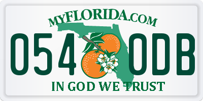FL license plate 0540DB