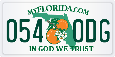 FL license plate 0540DG