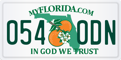 FL license plate 0540DN