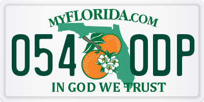 FL license plate 0540DP