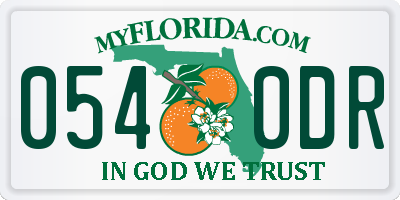 FL license plate 0540DR