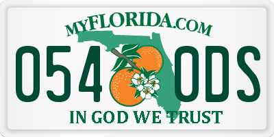 FL license plate 0540DS