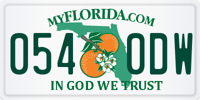 FL license plate 0540DW