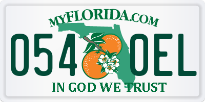 FL license plate 0540EL