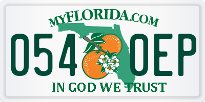 FL license plate 0540EP