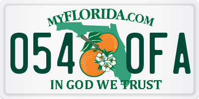 FL license plate 0540FA