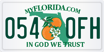 FL license plate 0540FH