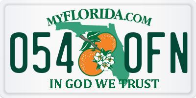 FL license plate 0540FN