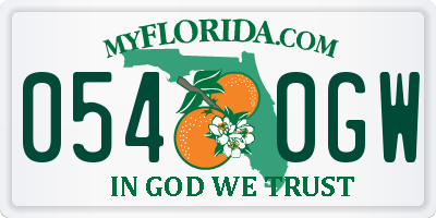 FL license plate 0540GW