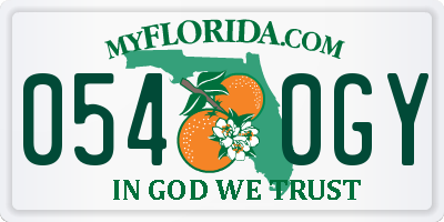 FL license plate 0540GY