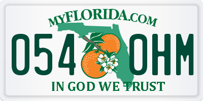 FL license plate 0540HM