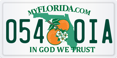 FL license plate 0540IA