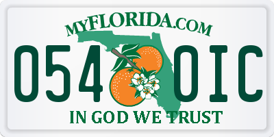 FL license plate 0540IC