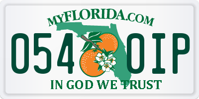 FL license plate 0540IP