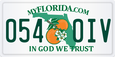 FL license plate 0540IV