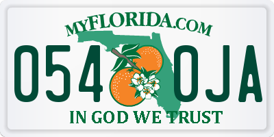 FL license plate 0540JA