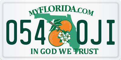 FL license plate 0540JI