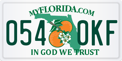 FL license plate 0540KF