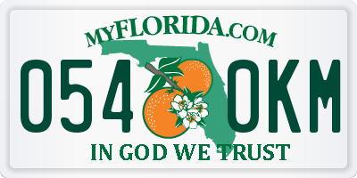 FL license plate 0540KM