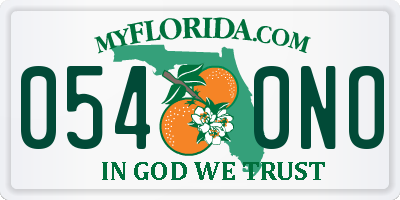 FL license plate 0540NO