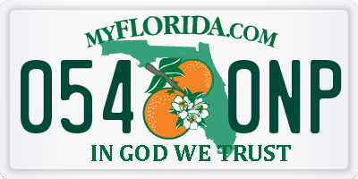 FL license plate 0540NP