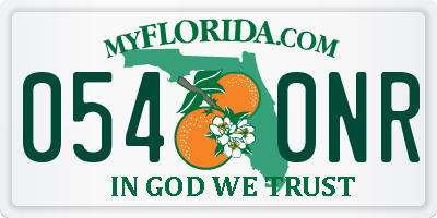 FL license plate 0540NR