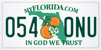 FL license plate 0540NU