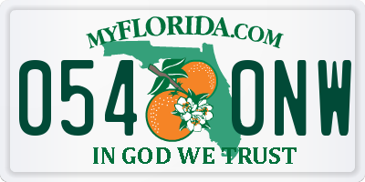 FL license plate 0540NW