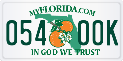 FL license plate 0540OK