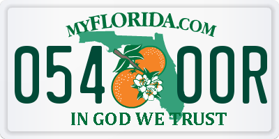 FL license plate 0540OR