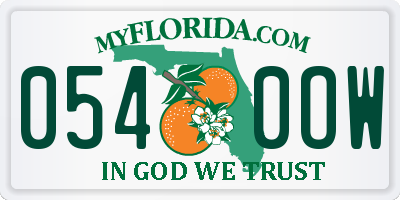 FL license plate 0540OW