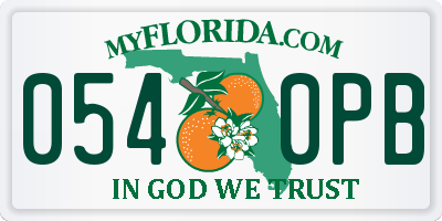 FL license plate 0540PB