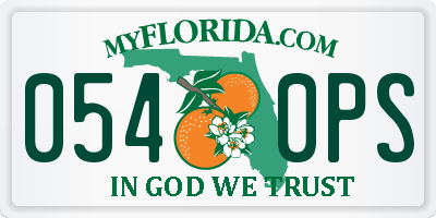 FL license plate 0540PS
