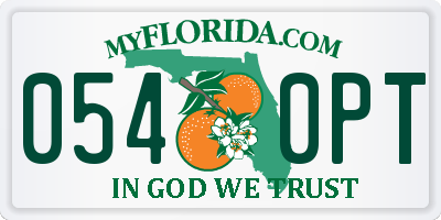 FL license plate 0540PT