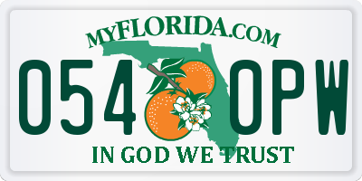FL license plate 0540PW