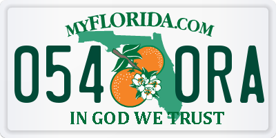 FL license plate 0540RA