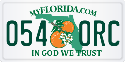 FL license plate 0540RC