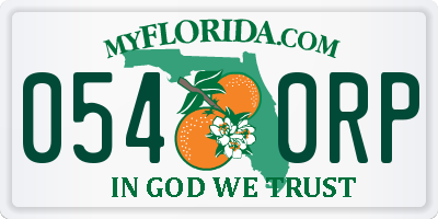 FL license plate 0540RP
